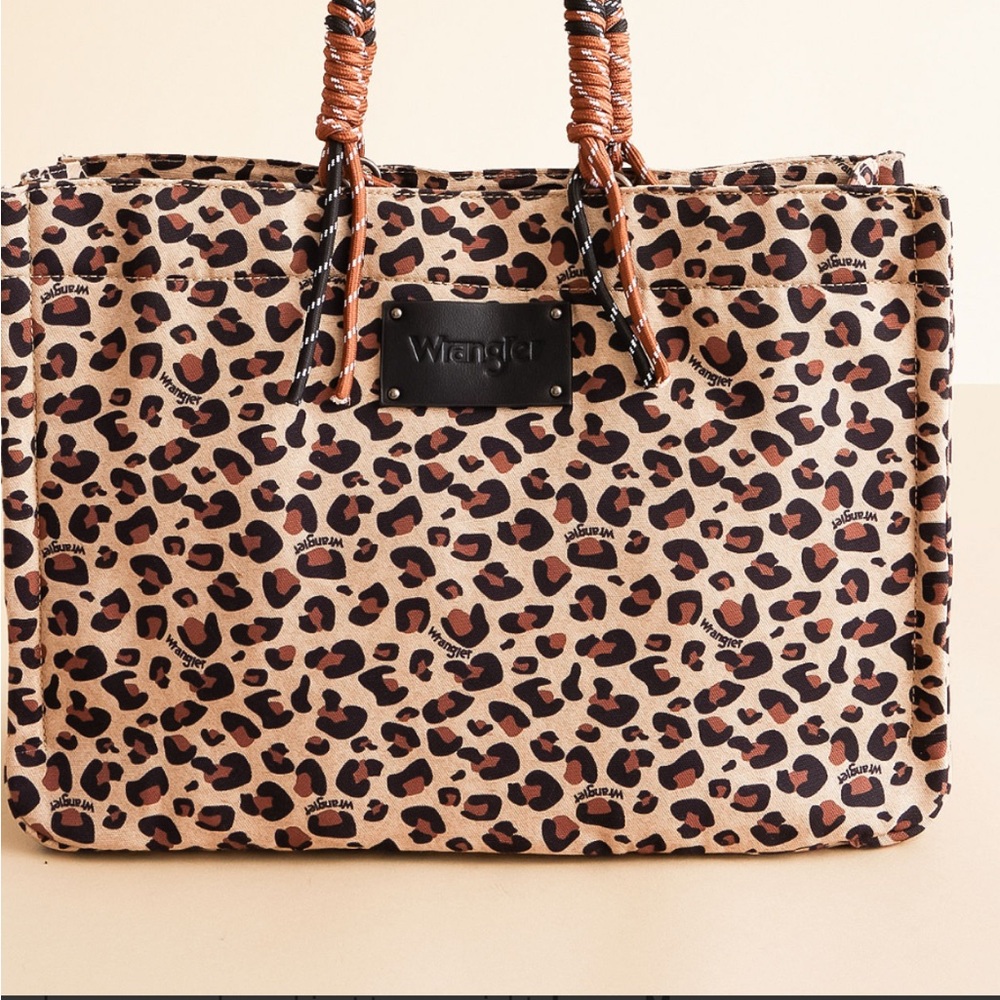 Wrangler Animal Print Tote - Tan and Black